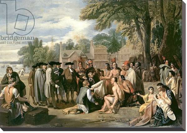 Постер William Penn's Treaty with the Indians in November 1683, 1771-72 с типом исполнения На холсте без рамы