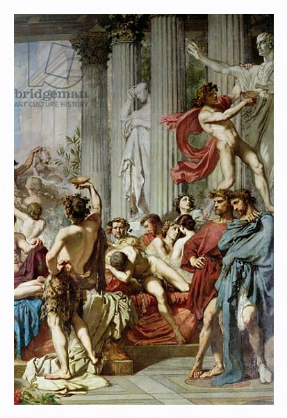 Постер The Romans of the Decadence, detail of the right hand group, 1847 с типом исполнения На холсте в раме в багетной раме 221-03
