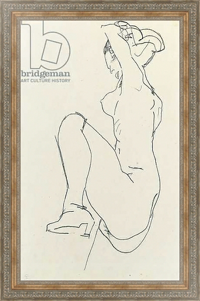 Постер Prostrate female nude, 1913 с типом исполнения На холсте в раме в багетной раме 484.M48.310