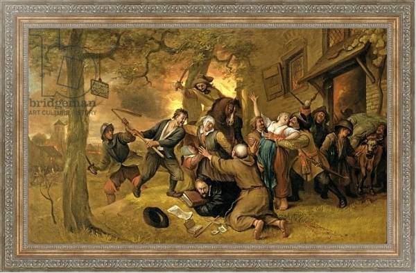 Постер Peasants and Soldiers Outside a Tavern - An Allegory of the Rape of the Netherlands с типом исполнения На холсте в раме в багетной раме 484.M48.310