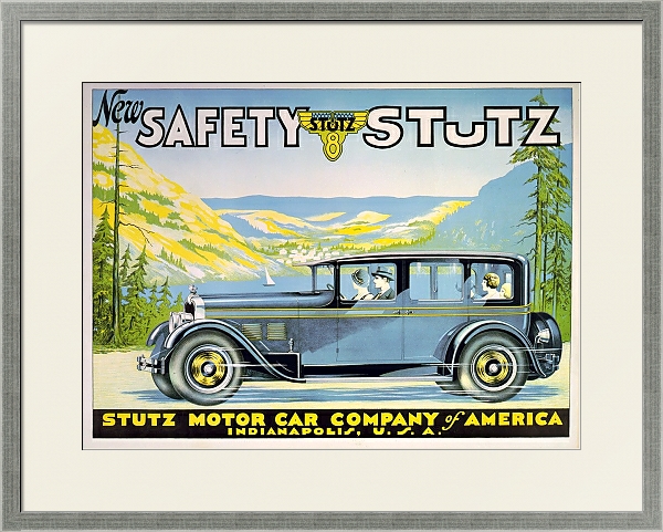 Постер New safety Stutz; Stutz 8. Stutz Motor Car Company of America, Indianapolis, U.S.A с типом исполнения Под стеклом в багетной раме 1727.2510