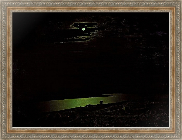 Постер Лунная ночь на Днепре с типом исполнения На холсте в раме в багетной раме 484.M48.310