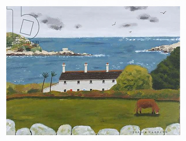 Постер Terraced Houses and Cow с типом исполнения На холсте в раме в багетной раме 221-03