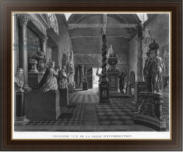 Постер First view of the introductory room, Musee des Monuments Francais, Paris, 1816 с типом исполнения На холсте в раме в багетной раме 1.023.151