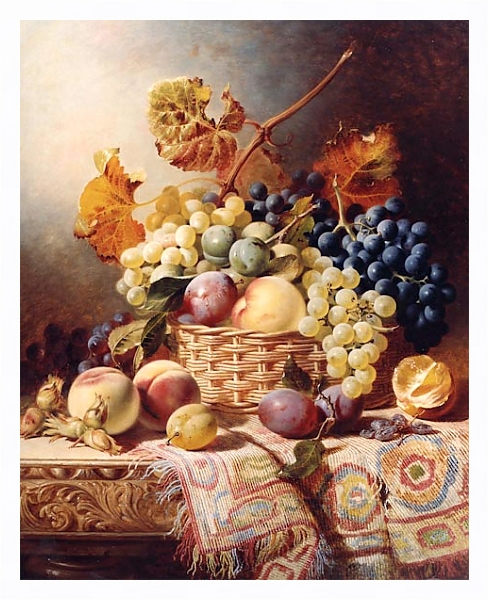 Постер Натюрморт с фруктами с типом исполнения На холсте в раме в багетной раме 221-03