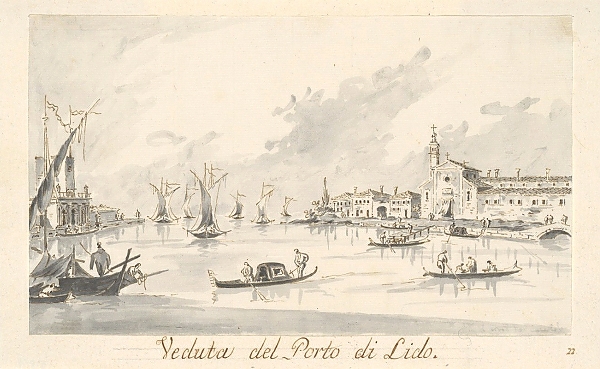 Постер The Porto di Lido, with the Fortezza Sant’Andrea on the Left с типом исполнения На холсте без рамы