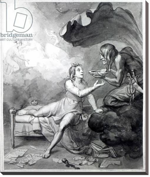 Постер Thomas Chatterton receives a bowl of poison from Despair с типом исполнения На холсте без рамы