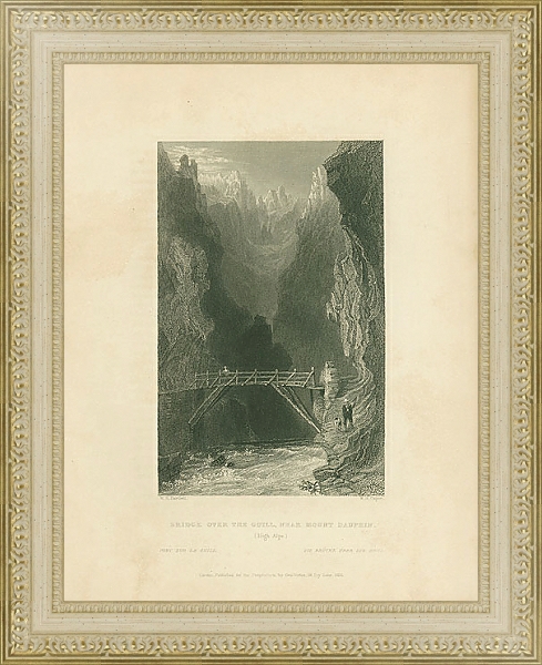 Постер Bridge Over the Guill, Near Mount Dauphin (High Alps) 1 с типом исполнения Акварель в раме в багетной раме 484.M48.725
