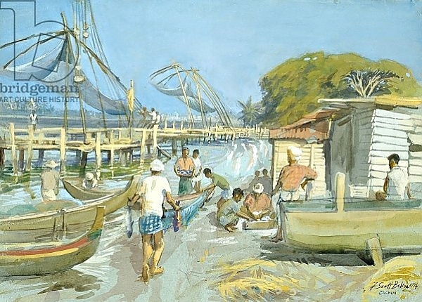 Постер Fishing Nets near Cochin, 1994 с типом исполнения На холсте без рамы