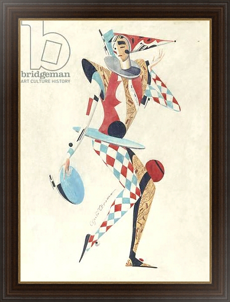 Постер Costume design for a Harlequin с типом исполнения На холсте в раме в багетной раме 1.023.151