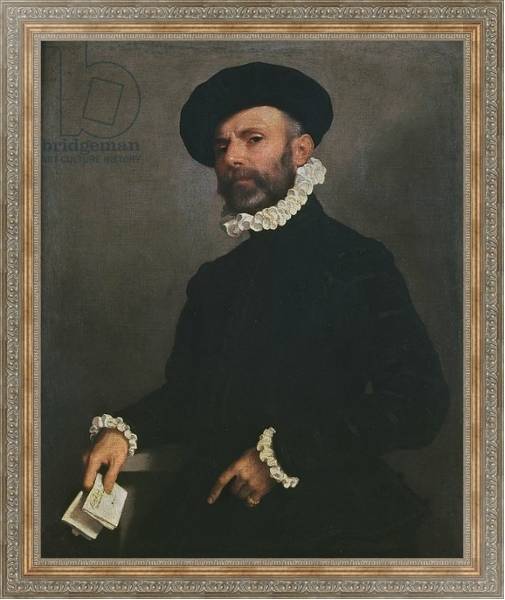Постер Portrait of a Man holding a Letter, c.1570-75 с типом исполнения На холсте в раме в багетной раме 484.M48.310