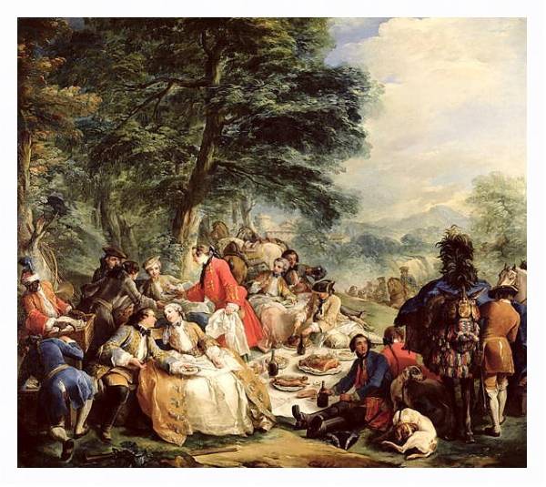 Постер The Hunt Lunch, 1737 с типом исполнения На холсте в раме в багетной раме 221-03