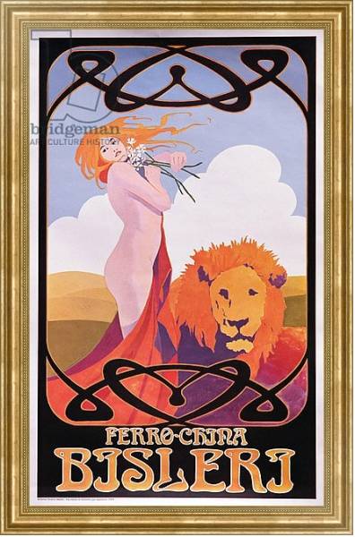 Постер Copy of a 1909 poster advertising Bisleri с типом исполнения На холсте в раме в багетной раме NA033.1.051