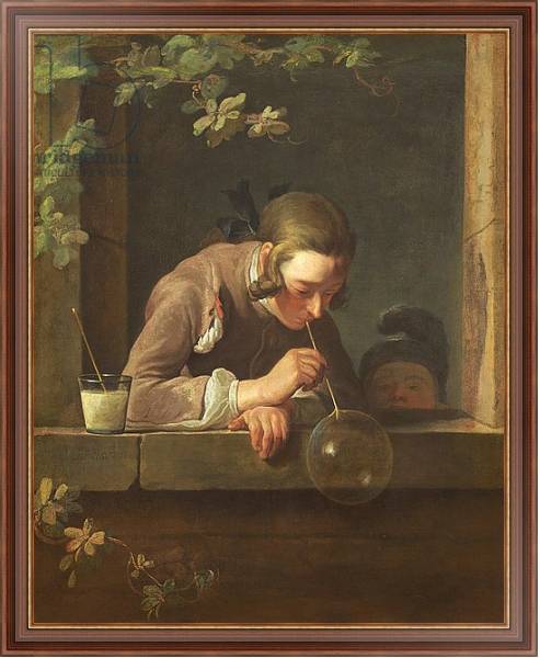 Постер Soap Bubbles, c. 1733- 34 с типом исполнения На холсте в раме в багетной раме 35-M719P-83