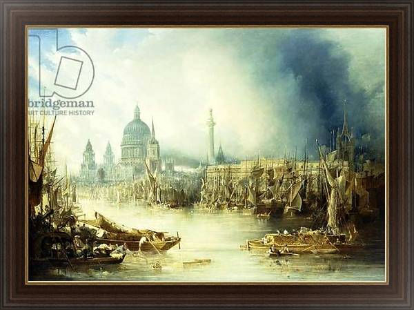 Постер A View of London with St, с типом исполнения На холсте в раме в багетной раме 1.023.151