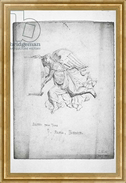 Постер Angel from Tomb, Badia, Florence, 1891 с типом исполнения На холсте в раме в багетной раме NA033.1.051