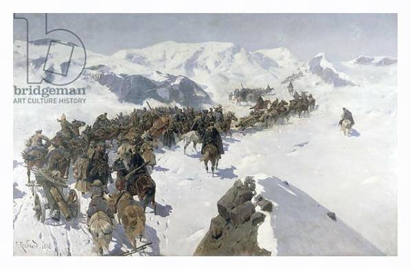 Постер Count Argutinsky crossing the Caucasian Range, 1892 с типом исполнения На холсте в раме в багетной раме 221-03