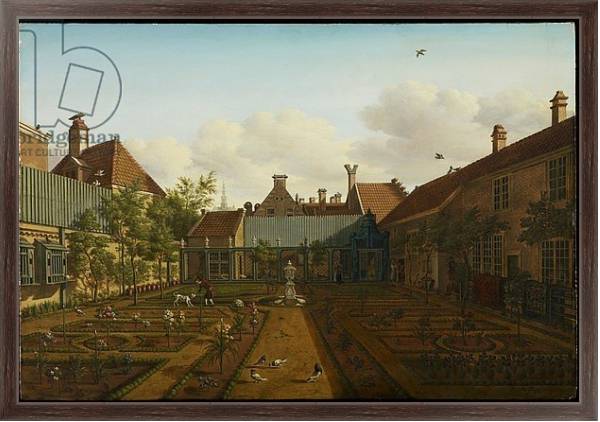 Постер View of a town house garden in The Hague, 1775 с типом исполнения На холсте в раме в багетной раме 221-02