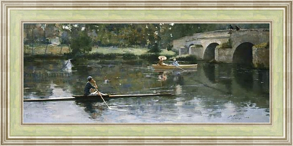 Постер The Bridge at Grez, 1883 с типом исполнения На холсте в раме в багетной раме NA053.0.113