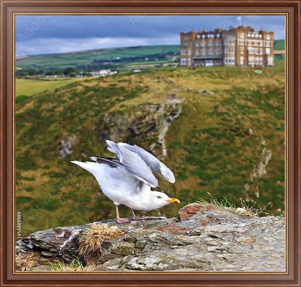 Постер Корнуолл, Замок Тинтагель. Англия с типом исполнения На холсте в раме в багетной раме 35-M719P-83