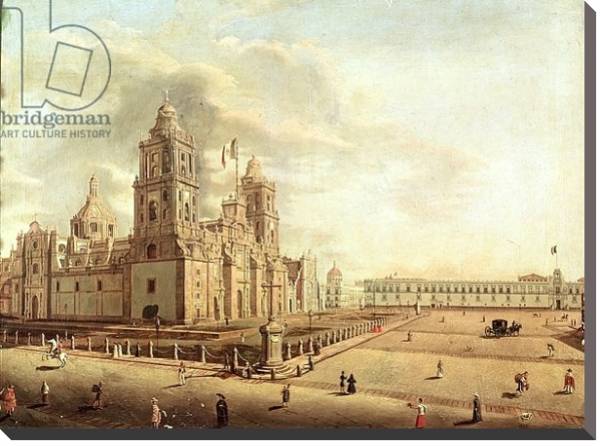 Постер The Catedral Metropolitana and the Palacio Nacional с типом исполнения На холсте без рамы