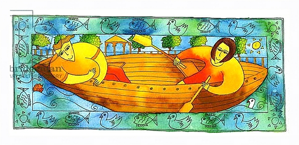 Постер Rowing on the River, 1998 с типом исполнения На холсте в раме в багетной раме 221-03