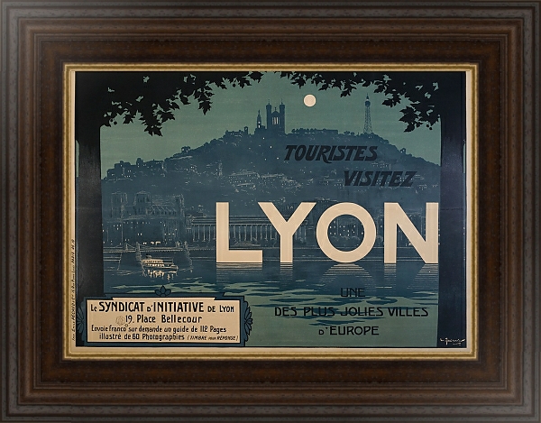 Постер Lyon, une des plus jolies villes d’Europe с типом исполнения На холсте в раме в багетной раме 1.023.151