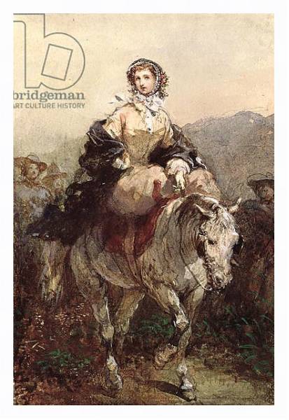 Постер Young Woman on a Horse с типом исполнения На холсте в раме в багетной раме 221-03