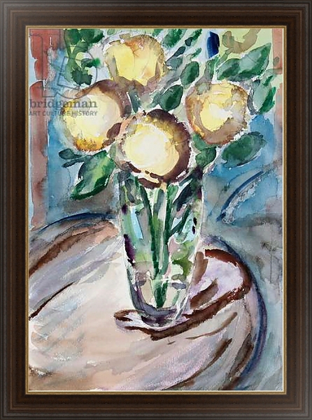 Постер Flowers on End Table, 2020, с типом исполнения На холсте в раме в багетной раме 484.M48.310