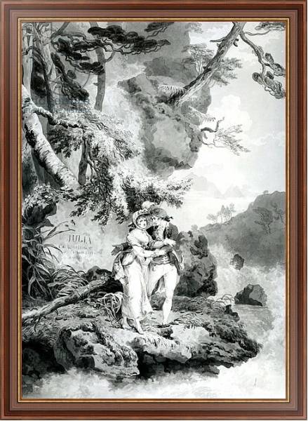 Постер St Preux and Julia, 1786 с типом исполнения На холсте в раме в багетной раме 35-M719P-83