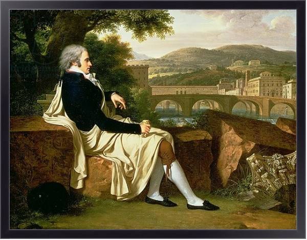 Постер Allen Smith seated Above the River Arno, contemplating Florence, 1797 с типом исполнения На холсте в раме в багетной раме 221-01