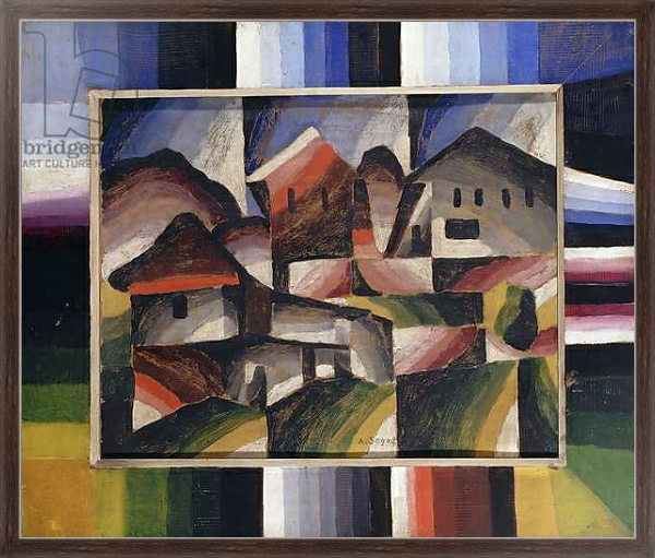 Постер House in the Landscape; Hauser in Landschaft, c.1920 с типом исполнения На холсте в раме в багетной раме 221-02