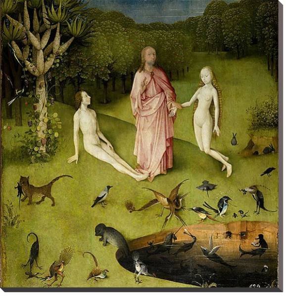Постер The Garden of Earthly Delights, c.1500 2 с типом исполнения На холсте без рамы