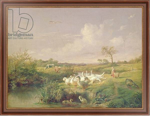 Постер Geese Grazing, 1854 с типом исполнения На холсте в раме в багетной раме 35-M719P-83