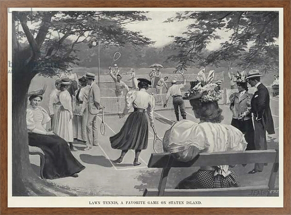 Постер Lawn Tennis, a Favorite Game on Staten Island с типом исполнения На холсте в раме в багетной раме 1727.4310