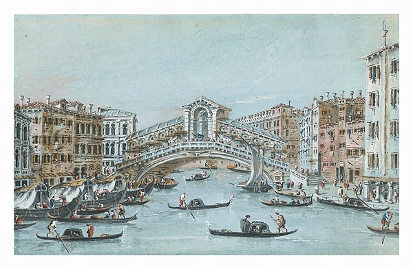 Постер The Rialto Bridge с типом исполнения На холсте в раме в багетной раме 221-03