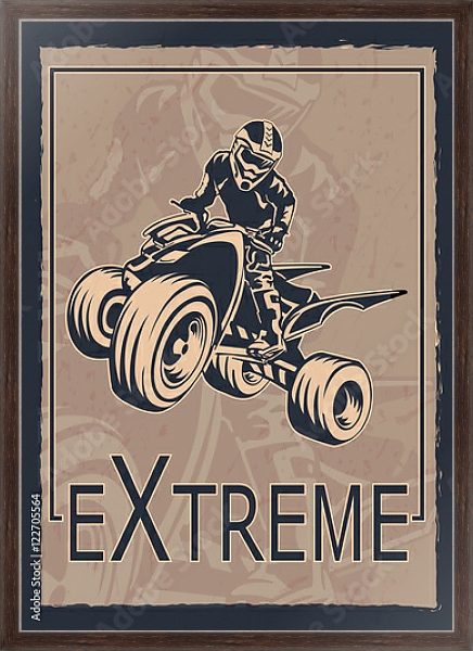 Постер Экстремальный спорт на квадроцикле с типом исполнения На холсте в раме в багетной раме 221-02