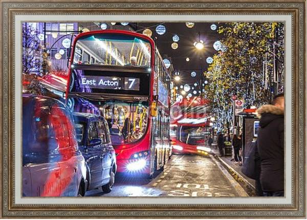 Постер Англия, Лондон. Рождество в Лондоне с типом исполнения На холсте в раме в багетной раме 595.M52.330
