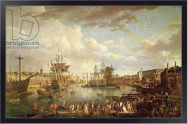 Постер View of the Port at Brest с типом исполнения На холсте в раме в багетной раме 221-01