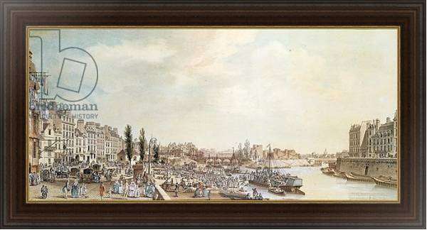 Постер View of the Port Saint-Paul, Paris, 1782 с типом исполнения На холсте в раме в багетной раме 1.023.151