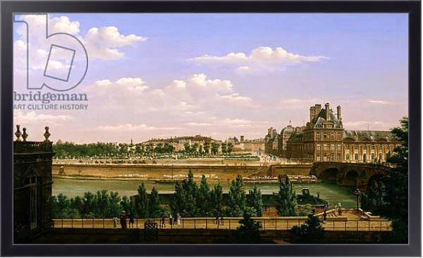 Постер View of the Gardens and Palace of the Tuileries from the Quai d'Orsay, 1813 с типом исполнения На холсте в раме в багетной раме 221-01