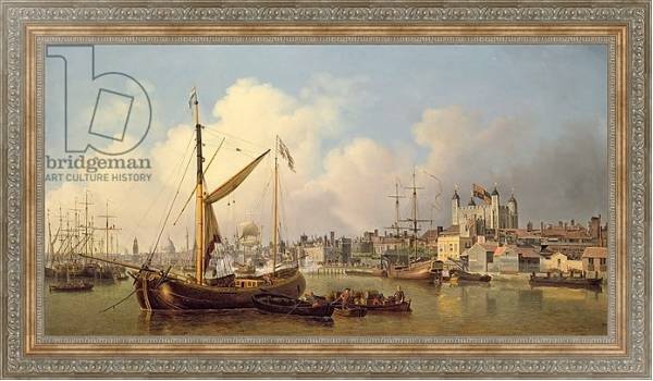 Постер The Thames and the Tower of London supposedly on the King's Birthday, 1771 с типом исполнения На холсте в раме в багетной раме 484.M48.310