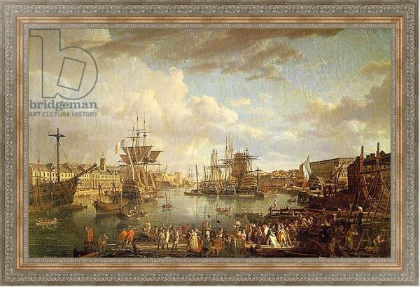 Постер View of the Port at Brest с типом исполнения На холсте в раме в багетной раме 484.M48.310