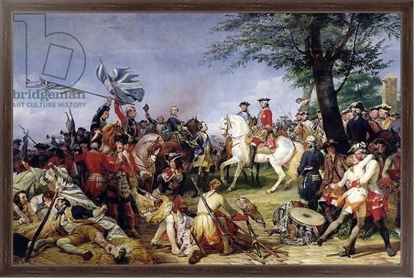Постер The Battle of Fontenoy, 11th May 1745, 1828 с типом исполнения На холсте в раме в багетной раме 221-02