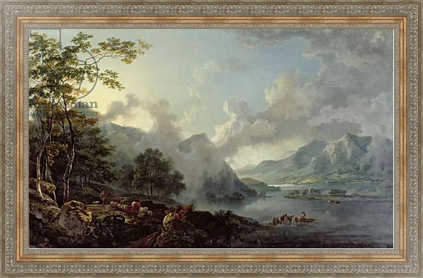 Постер View of Windermere Lake, Early Morning, 1781 с типом исполнения На холсте в раме в багетной раме 484.M48.310