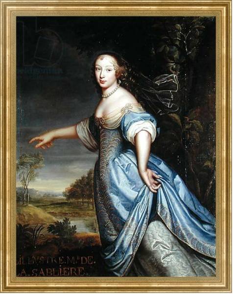 Постер Portrait of Madame de la Sabliere с типом исполнения На холсте в раме в багетной раме NA033.1.051