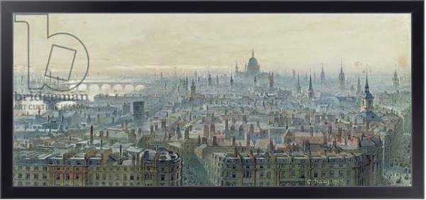Постер Panorama of London from the top of the Monument, looking west, 1848 с типом исполнения На холсте в раме в багетной раме 221-01