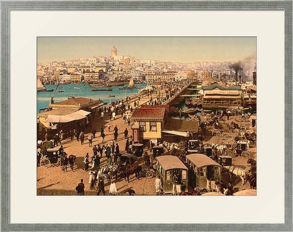 Постер Турция. Константинополь, Каракейский мост с типом исполнения Под стеклом в багетной раме 1727.2510