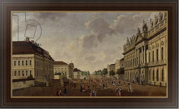 Постер View of the armory and Unter den Linden Street, 1786 с типом исполнения На холсте в раме в багетной раме 1.023.151