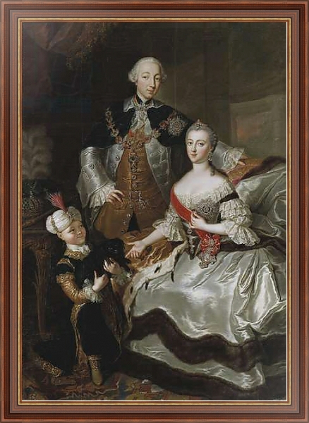 Постер Peter III and Catherine II of Russia with a page c.1756 с типом исполнения На холсте в раме в багетной раме 35-M719P-83